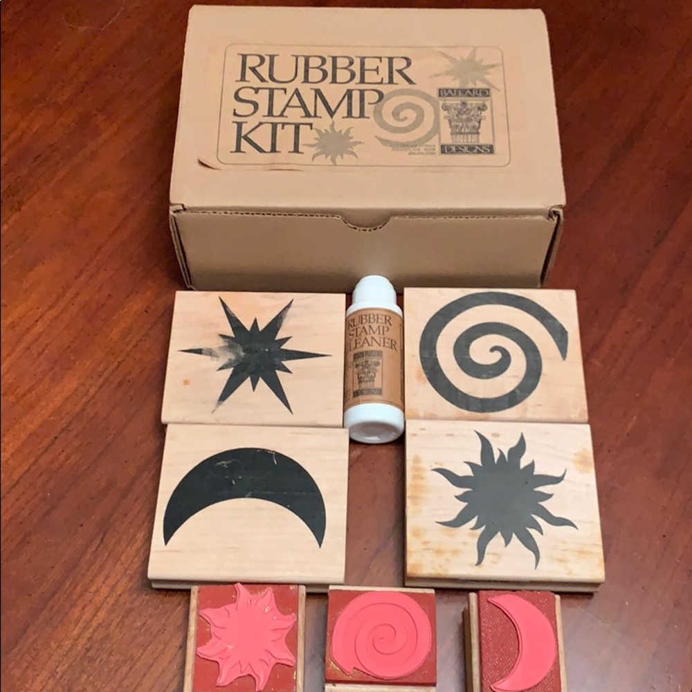 Ballard Designs Rubber Stamp Kit 7 stamps cleaner